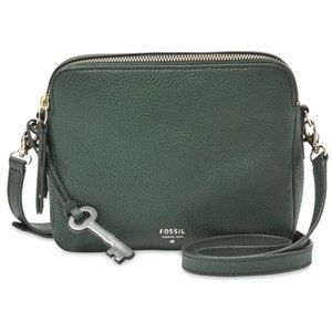 Fossil Sidney Leather Crossbody Hunter Green Bag